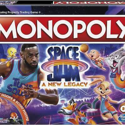 Monopoly Space Jam A New Legacy Edition Family Board Game, Strategy Game, LeBron James Space Jam Game, Shoot Hoops Standard