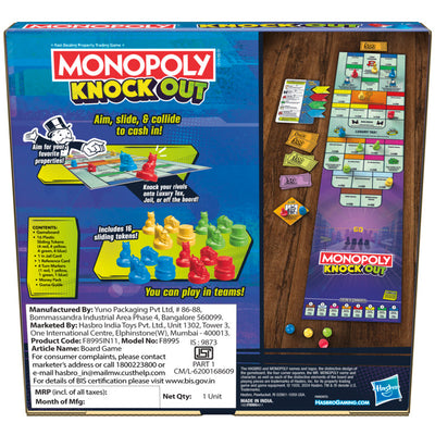 Hasbro Monopoly Knockout Family Party Board Game, Ages 8 and up For 2 to 8 Players