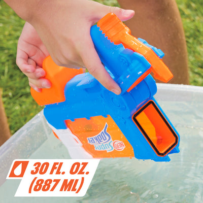 Nerf Super Soaker Flip Fill Water Blaster, 4 Spray Styles, Fast Fill, 30 Fluid Ounce (887ml) Tank, Water Toys for 6 Year Old Boys & Girls & Up