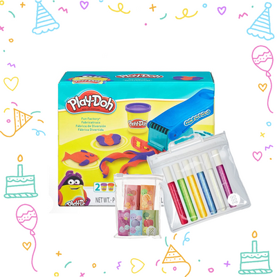 Honey B Goodie Bag for Boys and Girls, Play Doh Fun Factory Set, Gogopo Erasers and Glitters Glue