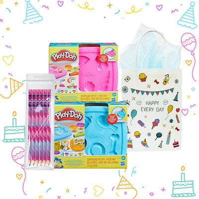 Pet & Cupcake lovers Goodie Bag for Boys and Girls Aged 3 - 9 Years, Gogopo Pencil Pack, Play Doh Cupcake or Pet Playset