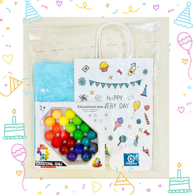All Human Kinds Goodie Bag for Girls Age 3 - 12 Years, Shaping Beads and Rainbow Cloud Bath Bomb