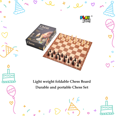 Playfun Goodie Bag for Boys Age 6 - 12 Years, Portable Chess Set and Rummy Card