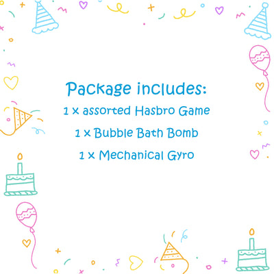 Marell Goodie Bag for Boys & Girls, Hasbro Monopoly Grab & Go, Mechanical Gyro, and Bath Bomb