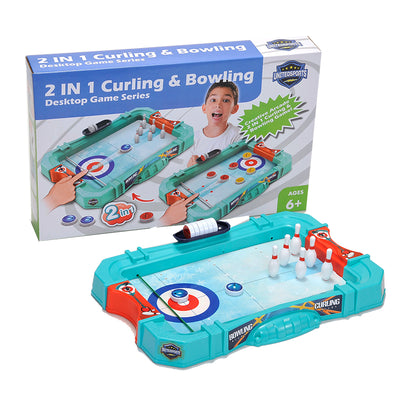United Sports 2-in-1 Curling and Bowling Table Game, Desktop Game Series