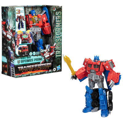 Transformers: Rise of the Beasts Movie, Beast-Mode Optimus Prime Toy With Lights and Sounds, Age 6 and up, 10-inch