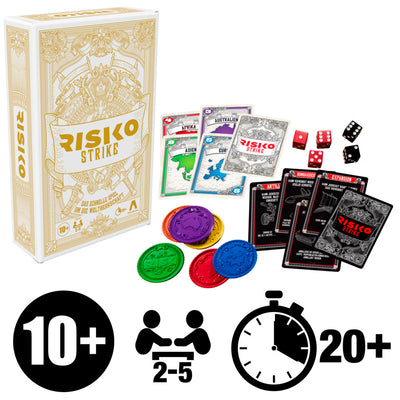 Risk Strike Cards and Dice Game for Adults, Teens, and Kids Ages 10+, Quick-Playing Strategy Card Game