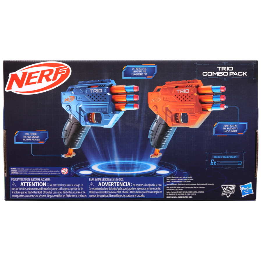 Nerf Elite 2.0 Trio Combo Pack, 2 Trio Nerf Blasters