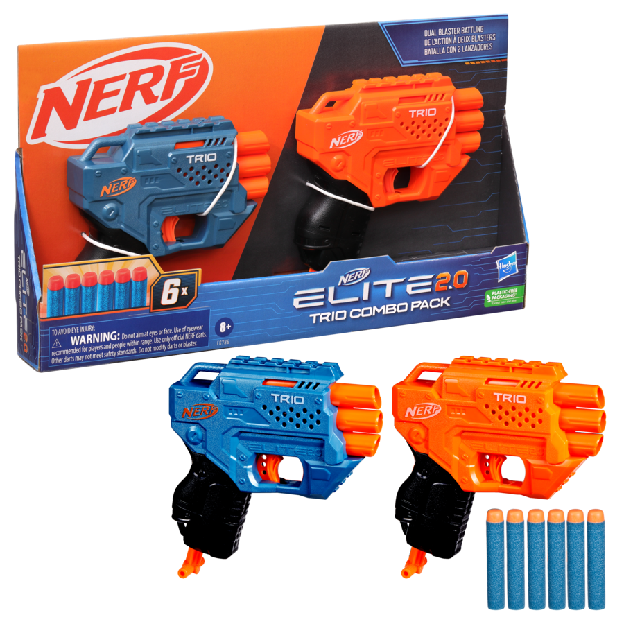 Nerf Elite 2.0 Trio Combo Pack, 2 Trio Nerf Blasters