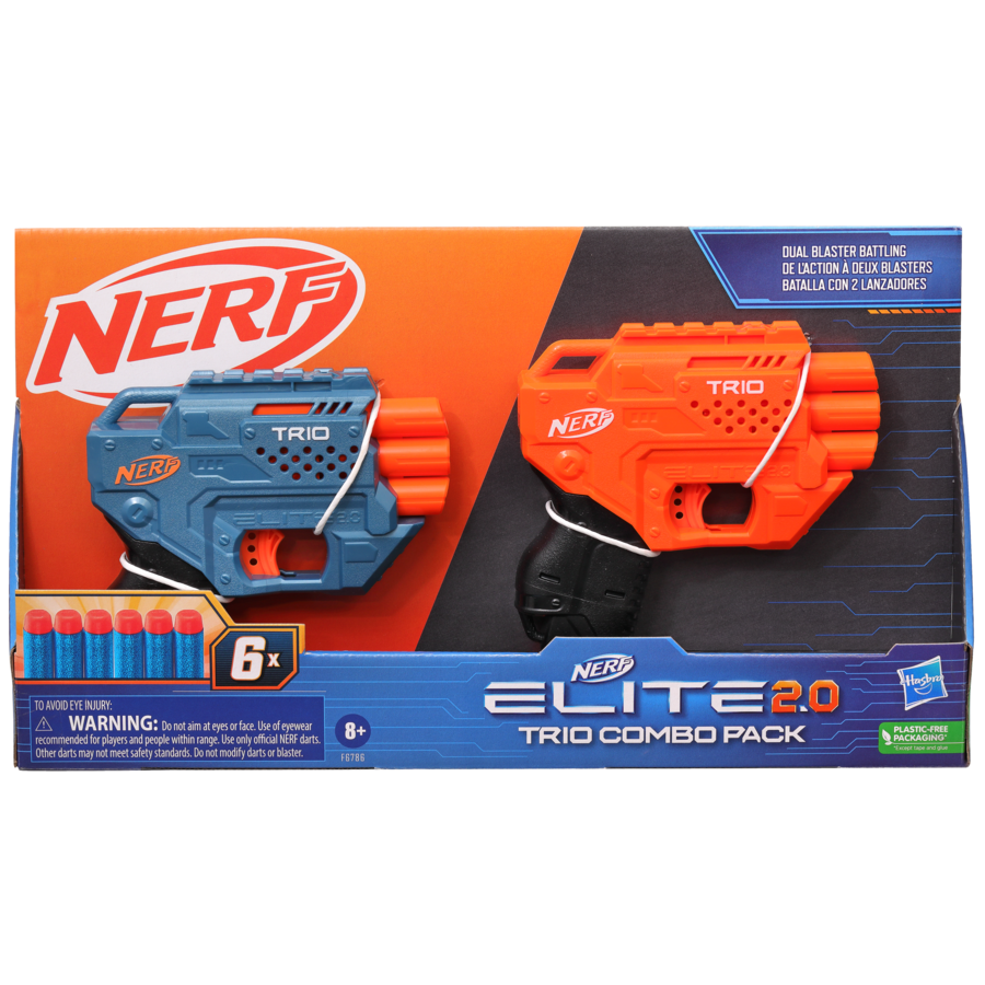 Nerf Elite 2.0 Trio Combo Pack, 2 Trio Nerf Blasters