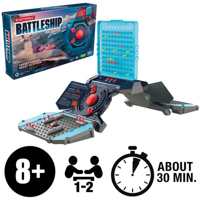 Electronic Battleship Reloaded Board Game, Naval Combat Strategy Game for 1-2 Players, Ages 8+