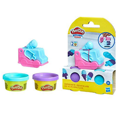 Play-Doh Mini Ice Cream Truck Playset, Play Food Toy for Kids 3 Years and Up with 2 Cans of Modeling Compound, Non-Toxic