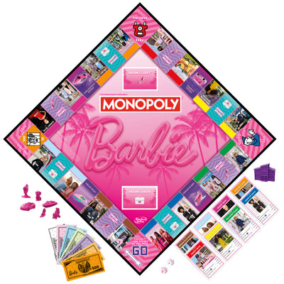 Monopoly: Barbie Edition Board Game, Ages 8+, 2 - 6 Players