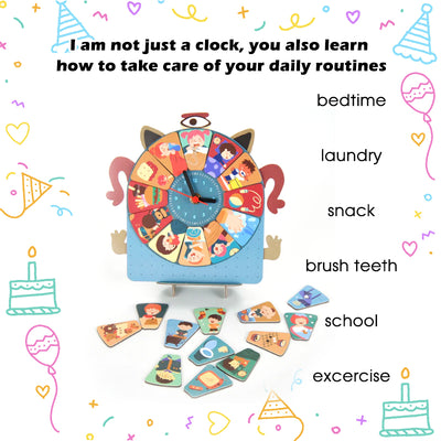 Edu Dux Goodie Bag for Boys & Girls Aged 6 to 12 Years, Monster Clock and Glitter Glue