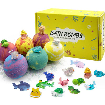 Vigo Bath Bombs for Kids with Surprise Animal Toys Birthday Goody Bag Party 1 Box (6 Pcs)