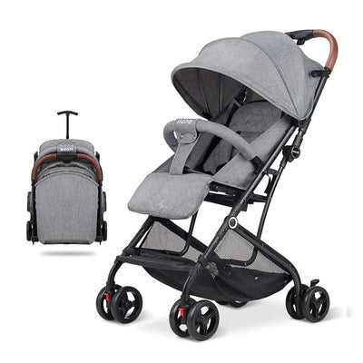 Hapair Baby Stroller Grey Colour, Lightweight Compact Travel Stroller - One Hand Fold, Umbrella Stroller, Linen Fabric
