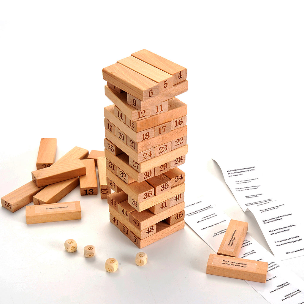 PlayFun Tego Classic Wood Block Stacking Game