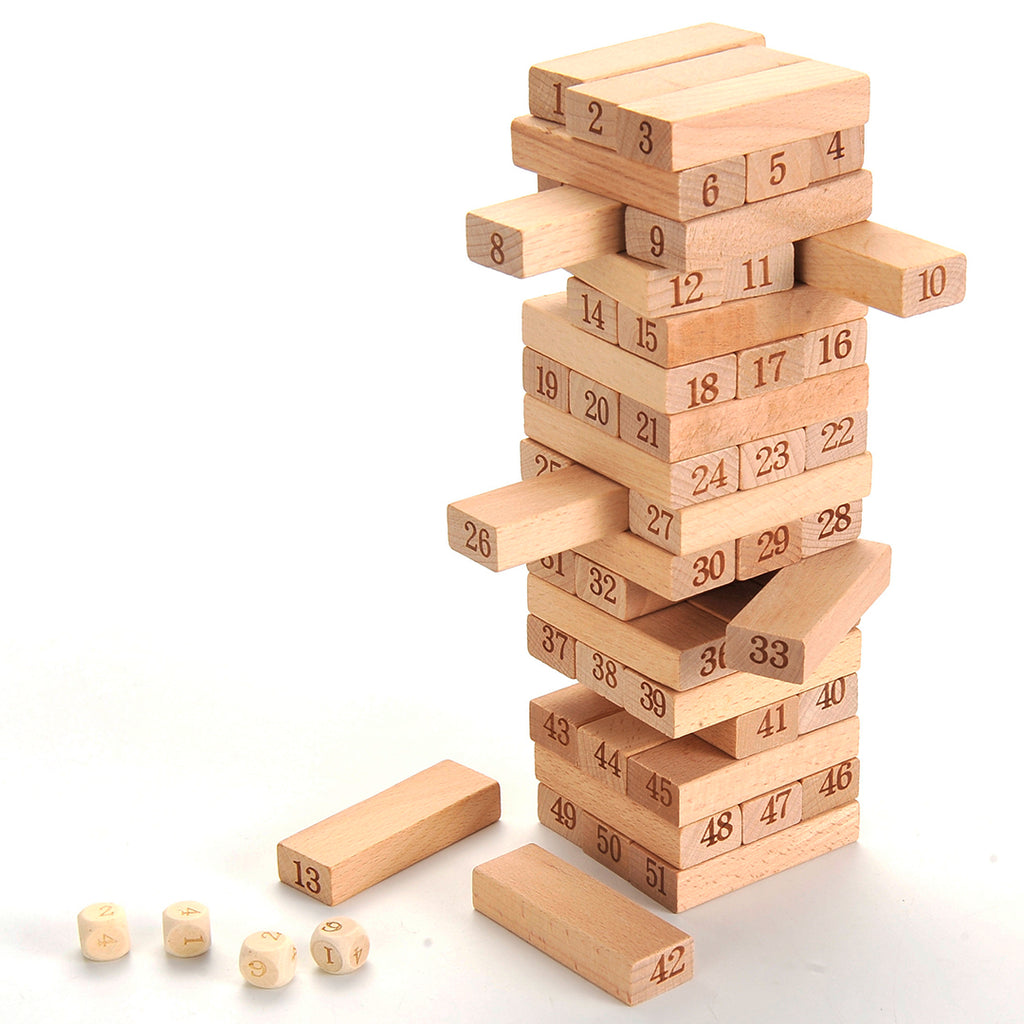 PlayFun Tego Classic Wood Block Stacking Game