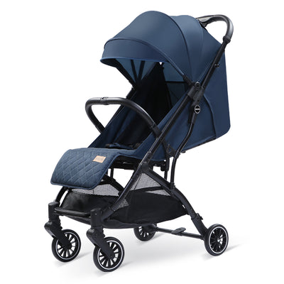 Hapair Baby Stroller Navy Blue Colour, Lightweight Compact Travel Stroller - One Hand Fold, Umbrella Stroller, Linen Fabric