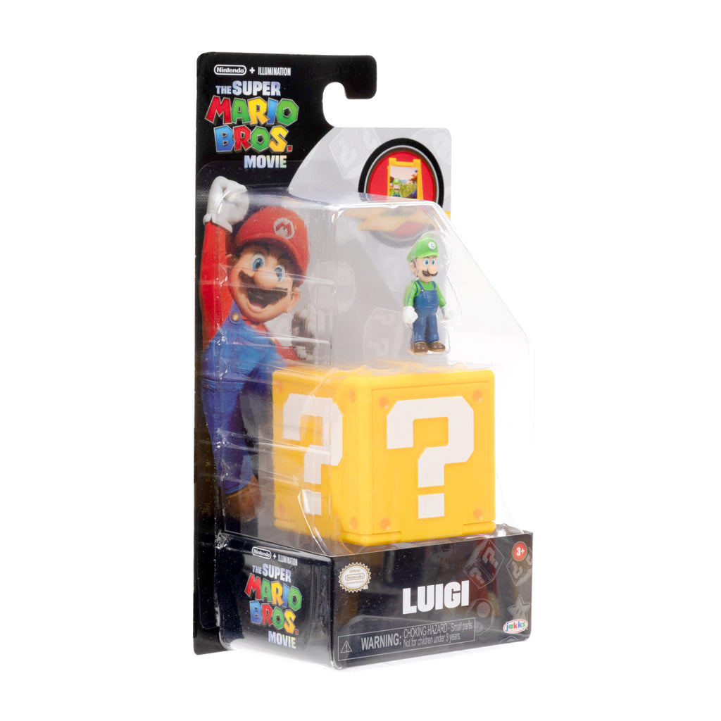 The Super Mario Bros. Movie Mini Figure Question Block – Luigi