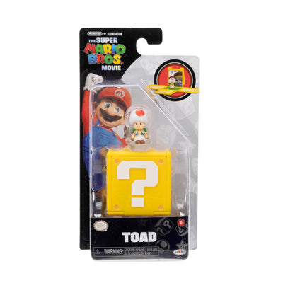 The Super Mario Bros. Movie 1.25-inch Mini Figure with Question Block – Toad