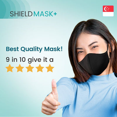 ShieldMask+ Reusable 4PLY Layers Face Mask for Adults ( Coral Pink Inner Color )