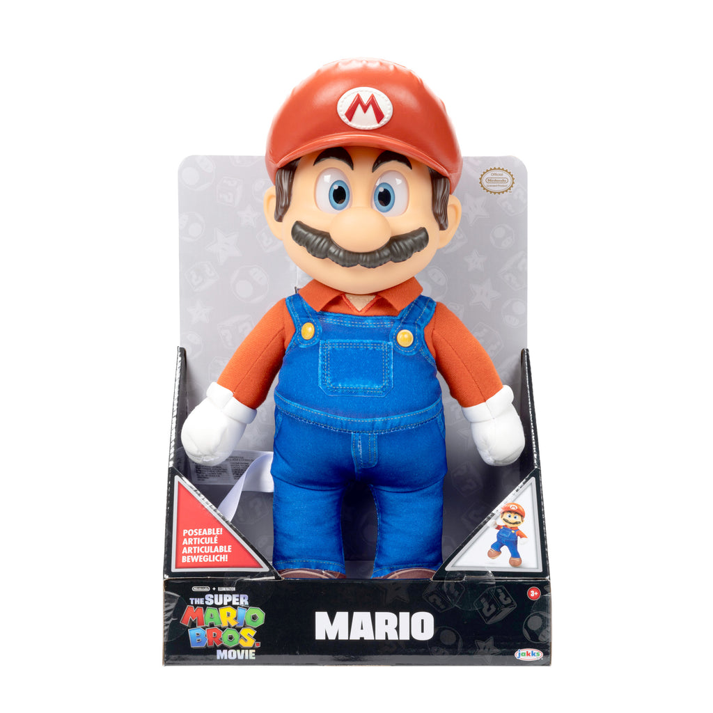 The Super Mario Bros. Movie 14-inch Posable Plush Mario