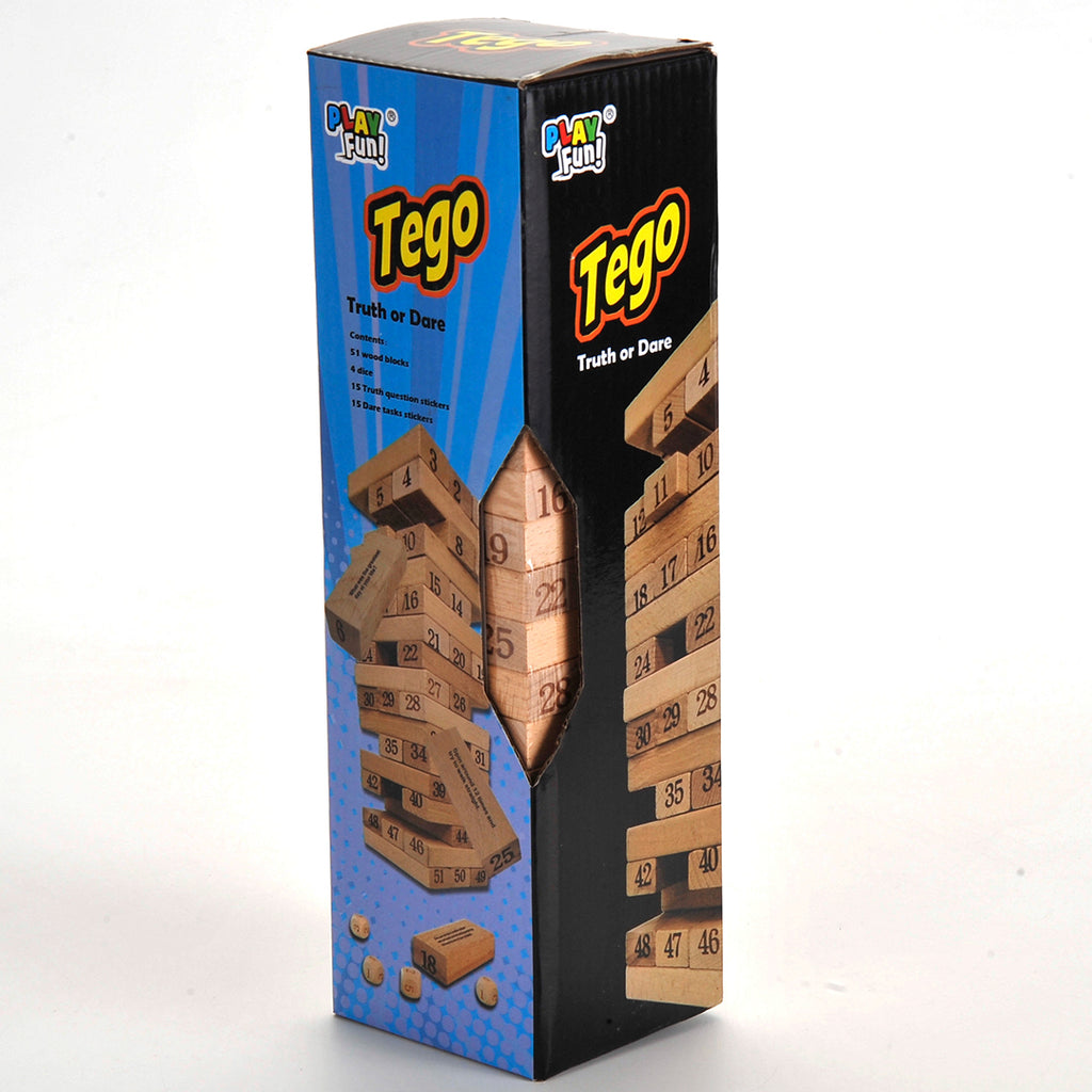 PlayFun Tego Classic Wood Block Stacking Game