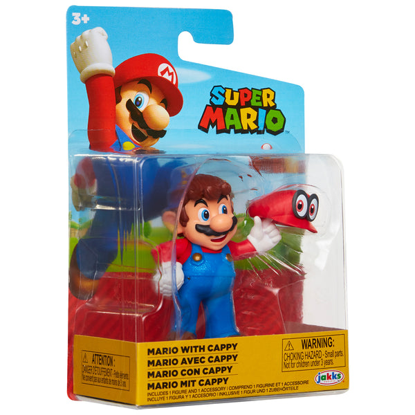 Super Mario 2.5 inch Mario with Cappy Action Figure (Wave 22) - Kidmoro ...