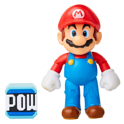 Super Mario 4 inch Mario with Pow Block Figure