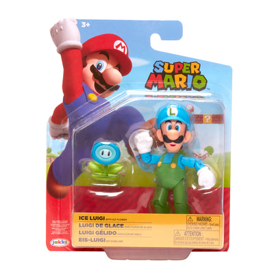 Super Mario 4 inch Ice Luigi with Ice Flower Action Figure