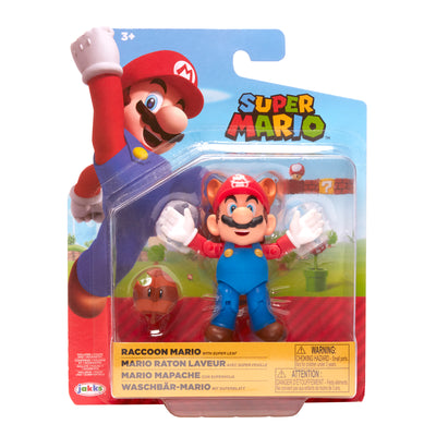 Super Mario 4 inch Racoon Mario with Super Leaf Figure