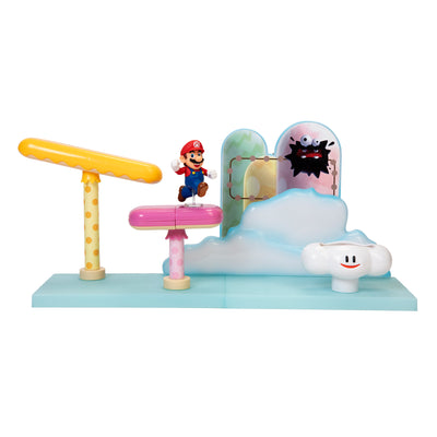 Super Mario Cloud World Diorama Set with 2.5-inch Running Mario Action Figure