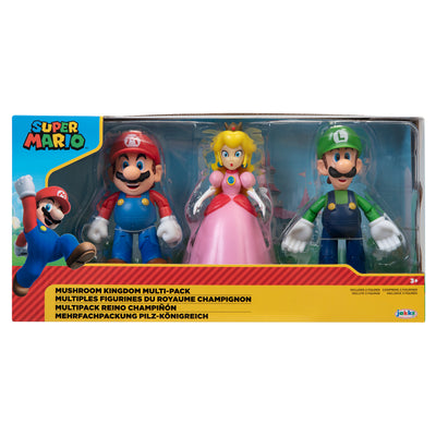 Super Mario 4-inch 3 Pack Mushroom Kingdom Set