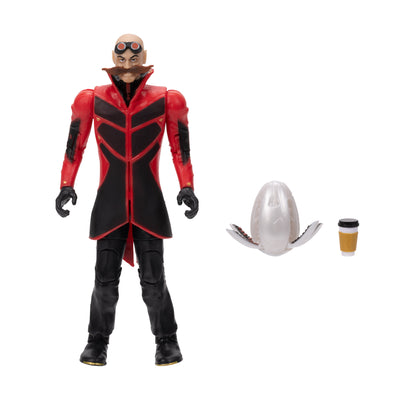 Sonic The Hedgehog 2 Movie, 4-inch Robotnik Articulated Action Figure with Drone & Coffee Cup Accessory, Bendable