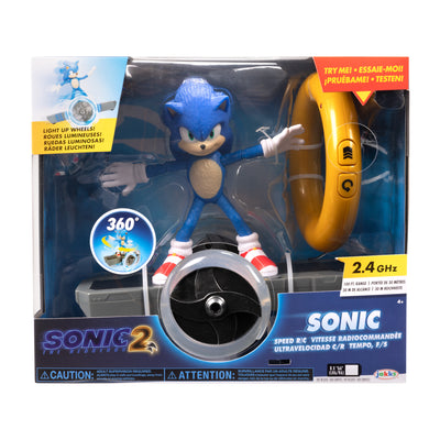 Sonic 2 The Hedgehog Sonic Speed R/C, 360 Spin, 100 Ft. Range, 2.4 GHz
