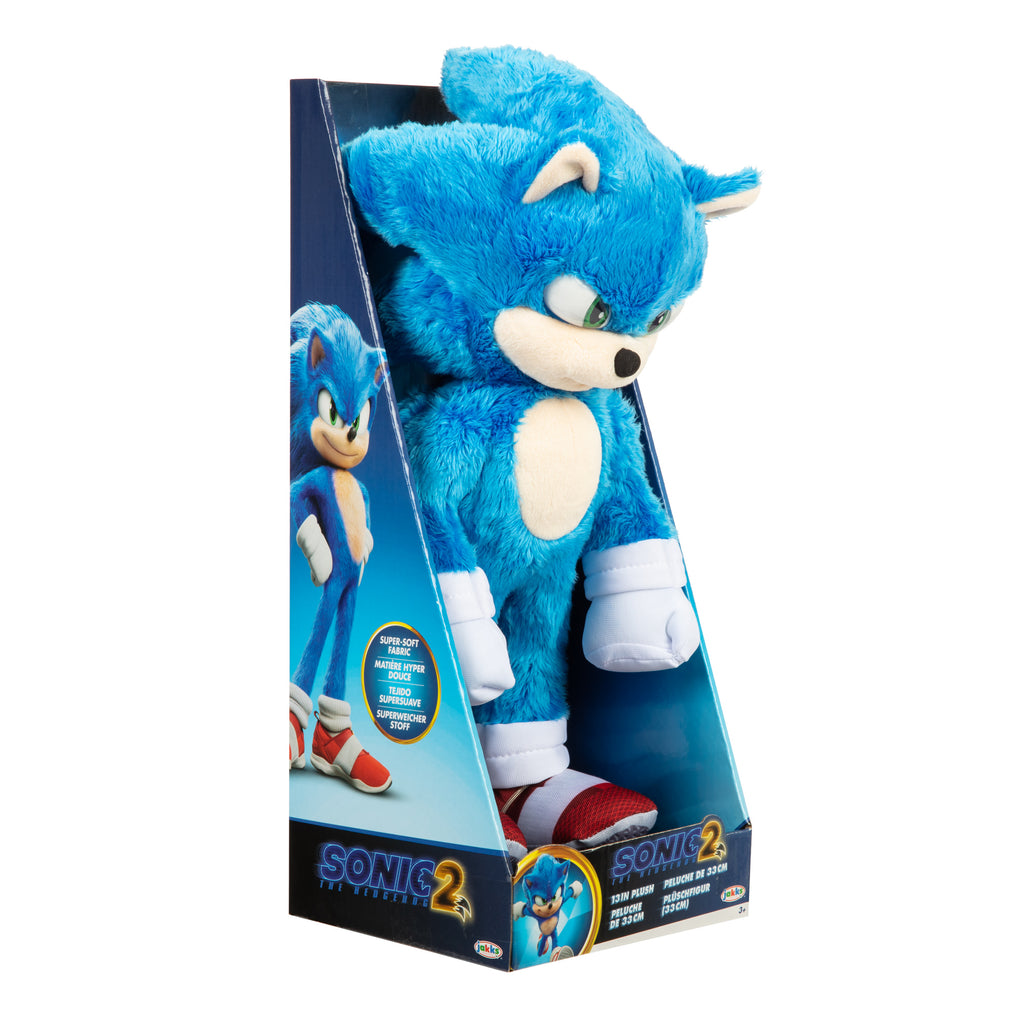 Sonic 2 The Hedgehog 13-inch Sonic Plush Action Figure, Soft Plush Toy