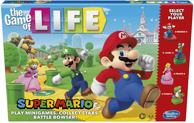Hasbro Gaming The Game of Life Super Mario Edition Board Game for Kids Ages 8 and Up, Play Minigames, Collect Stars, Battle Bowser