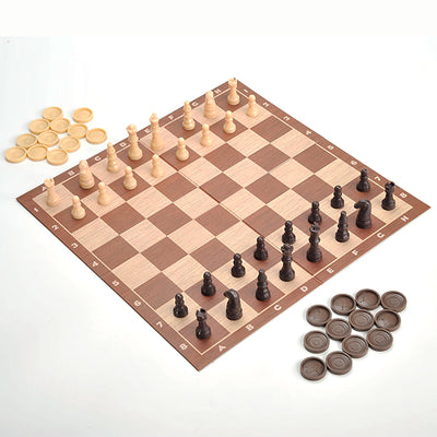 PlayFun 2-in-1 Chess and Checkers Classic Game, 2 Players