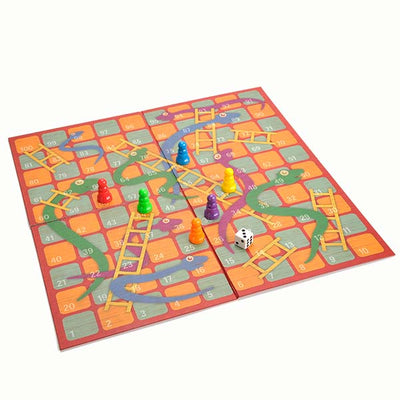 PlayFun Snakes & Ladders Classic Board Game, Ages 6+
