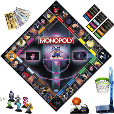 Monopoly Space Jam A New Legacy Edition Family Board Game, Strategy Game, LeBron James Space Jam Game, Shoot Hoops Standard