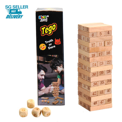 PlayFun Tego Classic Wood Block Stacking Game