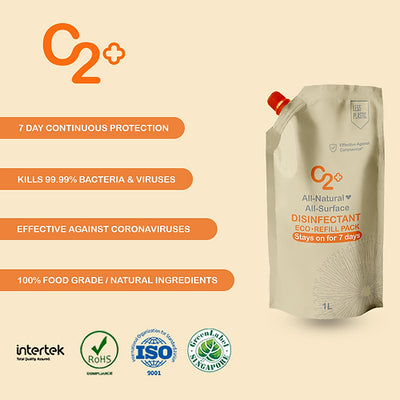 C2+ All-Natural All-Surface Disinfectant Refill 1L