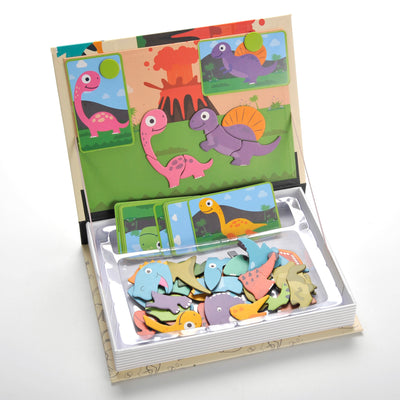 Kidmoro 64 Pcs. Magnetic Playbook Dinosaur Theme Puzzle