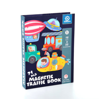 Kidmoro 71 Pcs. Magnetic Playbook Traffic Theme Puzzle