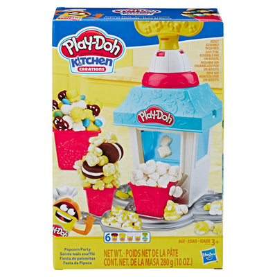 play doh popcorn maker; toy popcorn machine; playdough; non-toxic play dough; modeling clay; playdoh playsets; toys for 3 year olds; gifts for 4 year old; 3 yo birthday gifts; play food popcorn; playdoh kitchen creations;