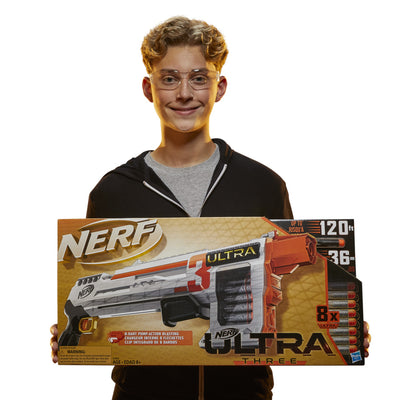 Nerf Ultra Three Ranger Blaster, Pump-Action, 8-Dart Internal Clip