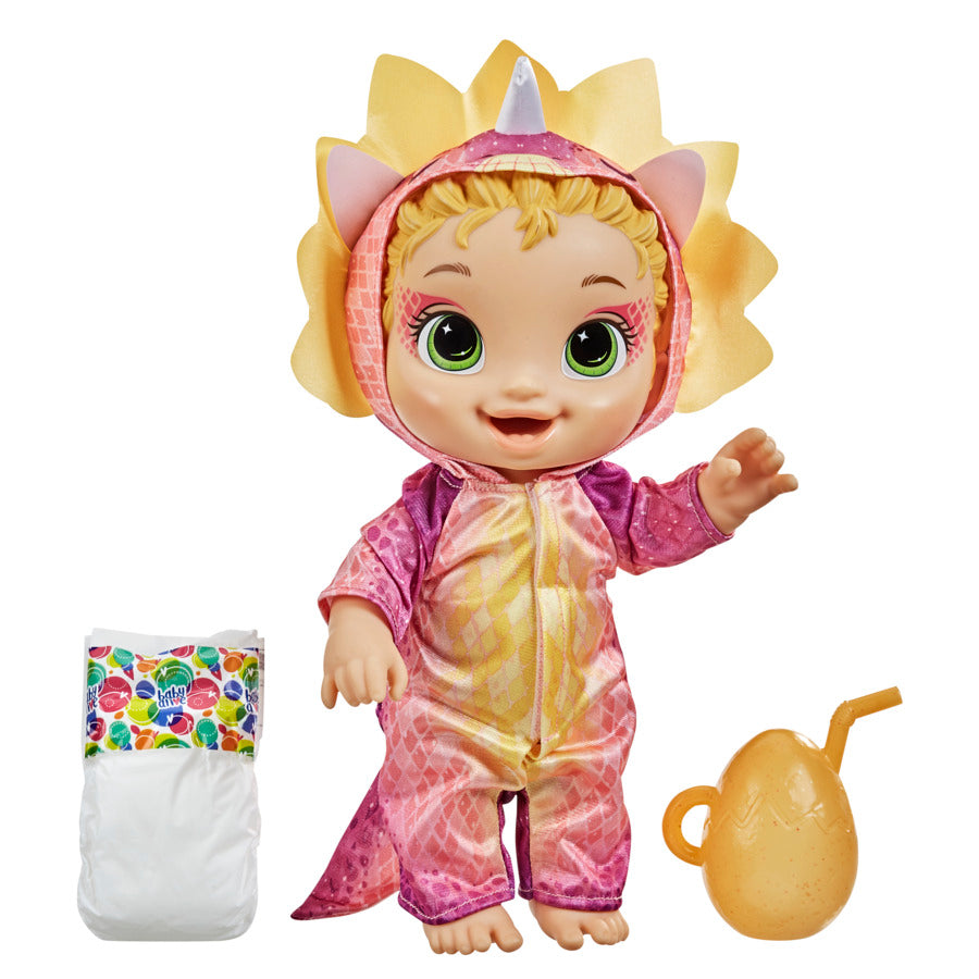 Baby Alive Dino Cuties Doll, Triceratops, Doll Accessories