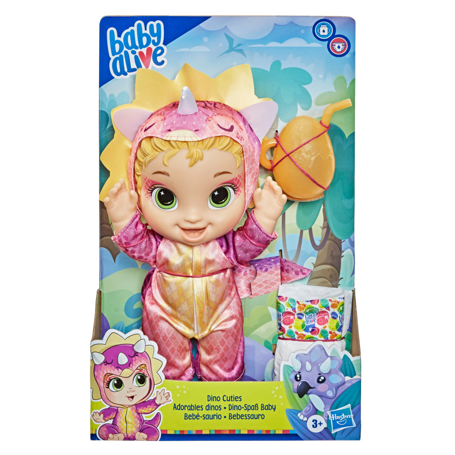 Baby Alive Dino Cuties Doll, Triceratops, Doll Accessories