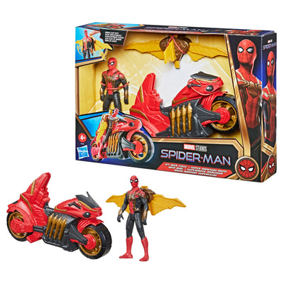 Marvel Spider-Man 6-Inch Jet Web Cycle Vehicle and Detachable Action Figure Toy With Wings, Spider-Man Movie-Inspired